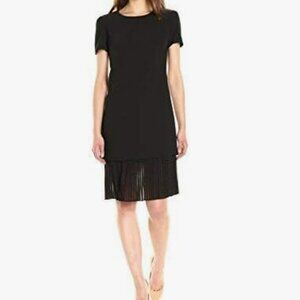 Anne Klein Black Dress with Attached Pleated Skirt Size 12 NWT Whimsigoth